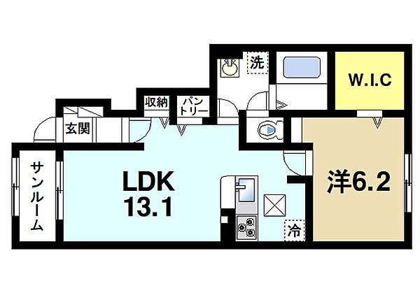 奈良県大和郡山市筒井町(賃貸アパート1LDK・1階・50.52㎡)の写真 その2