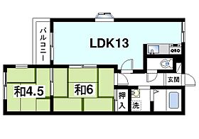 グリーンフィールド平城山  ｜ 奈良県奈良市佐保台西町（賃貸マンション2LDK・2階・45.00㎡） その2