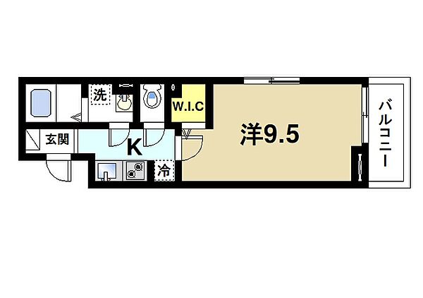 奈良県生駒市辻町(賃貸アパート1K・3階・30.42㎡)の写真 その2
