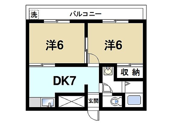 リバーサイド新大宮 ｜奈良県奈良市法蓮町(賃貸マンション2DK・1階・38.00㎡)の写真 その2