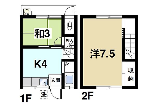 奈良県奈良市瓦堂町(賃貸アパート2K・1階・36.30㎡)の写真 その2