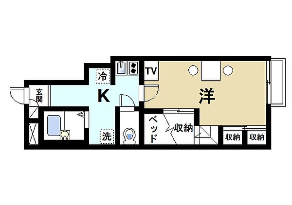 奈良県大和郡山市今国府町(賃貸アパート1K・1階・23.71㎡)の写真 その2