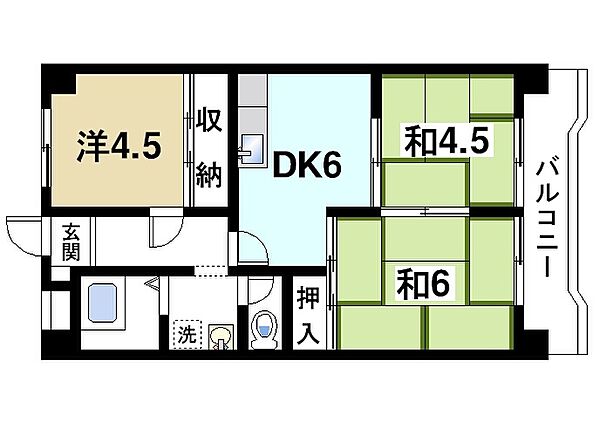 辻村ビル ｜奈良県天理市川原城町(賃貸マンション3DK・4階・48.00㎡)の写真 その2