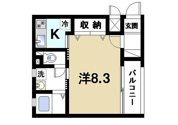キューブ ｜奈良県奈良市今小路町(賃貸マンション1K・2階・28.23㎡)の写真 その2