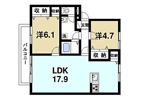 ログメントソファーB  ｜ 奈良県磯城郡川西町大字結崎（賃貸アパート2LDK・2階・62.10㎡） その2