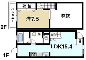 ルミノーゼ木津  ｜ 京都府木津川市木津川原田（賃貸テラスハウス1LDK・1階・53.68㎡） その2