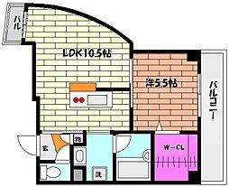 パルティール六甲 1LDKの間取図画像