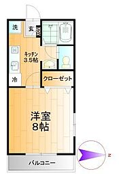パレシオン 1Kの間取図画像