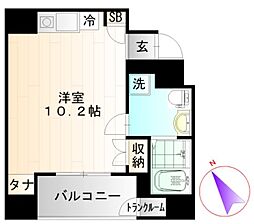 JR山手線 田端駅 徒歩19分の賃貸マンション 10階ワンルームの間取り