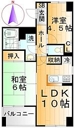 JR山手線 田端駅 徒歩12分の賃貸マンション 2階2LDKの間取り