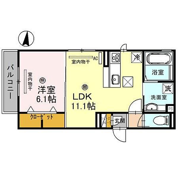 superieur（シュペリユール） 101｜和歌山県和歌山市秋月(賃貸アパート1LDK・1階・42.03㎡)の写真 その2