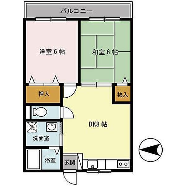 イーストハウス 101｜和歌山県和歌山市有家(賃貸アパート2DK・1階・43.74㎡)の写真 その2