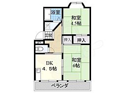 旭ハイツ 2DKの間取図画像