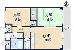 ハイドリーム新石切 2LDKの間取図画像