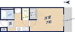 グラン三木 1Kの間取図画像