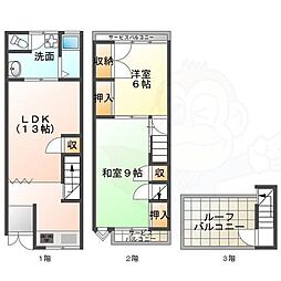 🉐敷金礼金0円！🉐六万寺2丁目連棟貸家