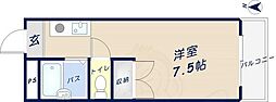 幸楽ハイツ ワンルームの間取図画像