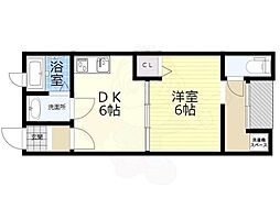 グレイスハイム東花園 1DKの間取図画像