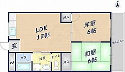 ラ・ミレーネ 3階2LDKの間取り
