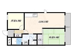 ウエストコート 2LDKの間取図画像