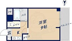 ウエスト・コート 1Kの間取図画像