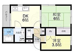 ステイツ稲葉 2DKの間取図画像