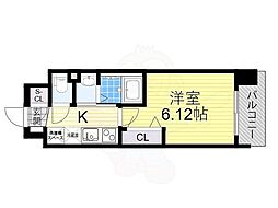 Luxe布施北3 1Kの間取図画像