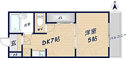 大宝枚岡グリーンヒルズ 1DKの間取図画像
