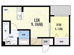 Fstyle東大阪本庄1号館 1LDKの間取図画像
