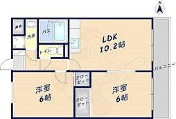ルディシアコート 2LDKの間取図画像