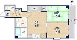 グランヴェール飯田 2DKの間取図画像