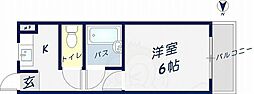 ラ・フォーレ新石切西棟 1Kの間取図画像