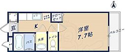 レジデンス石切 1Kの間取図画像