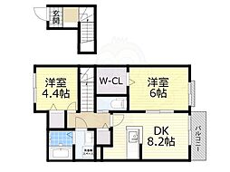 メゾン池島 2DKの間取図画像