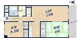 ロヴェール山手 2LDKの間取図画像
