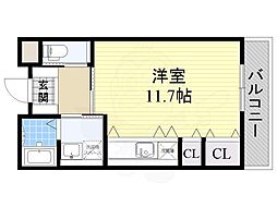 ガーデンサイドゆうゆう ワンルームの間取図画像