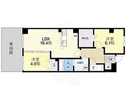 アベニュー瓢箪山 2LDKの間取図画像