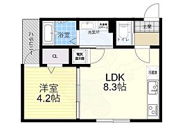 Abelia 1LDKの間取図画像