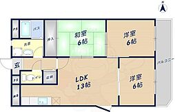 プライムエレガンス 3LDKの間取図画像