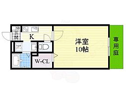 アネックス 1Kの間取図画像
