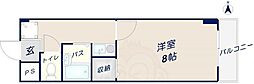 シャインヒル 1Kの間取図画像