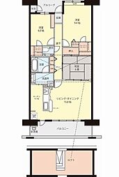 フローレンス宇品橋グランドアーク 3LDKの間取図画像