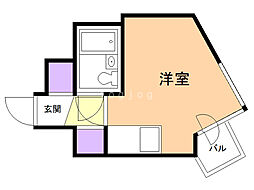 クリオ円山公園壱番館 ワンルームの間取図画像