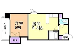 デベックス199 1DKの間取図画像