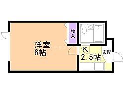 ルミエール札幌 1Kの間取図画像