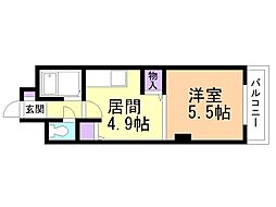 シルキーハイツ裏参道 1DKの間取図画像