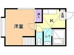 ネットコーポ南十六条 1Kの間取図画像