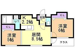 間取図画像 2LDK