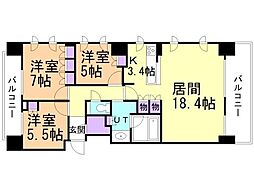 ザ・ライオンズ札幌植物園YAYOIGARDENS 3LDKの間取図画像