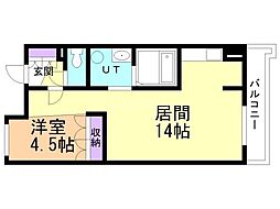 エナコート知事公館前 1LDKの間取図画像